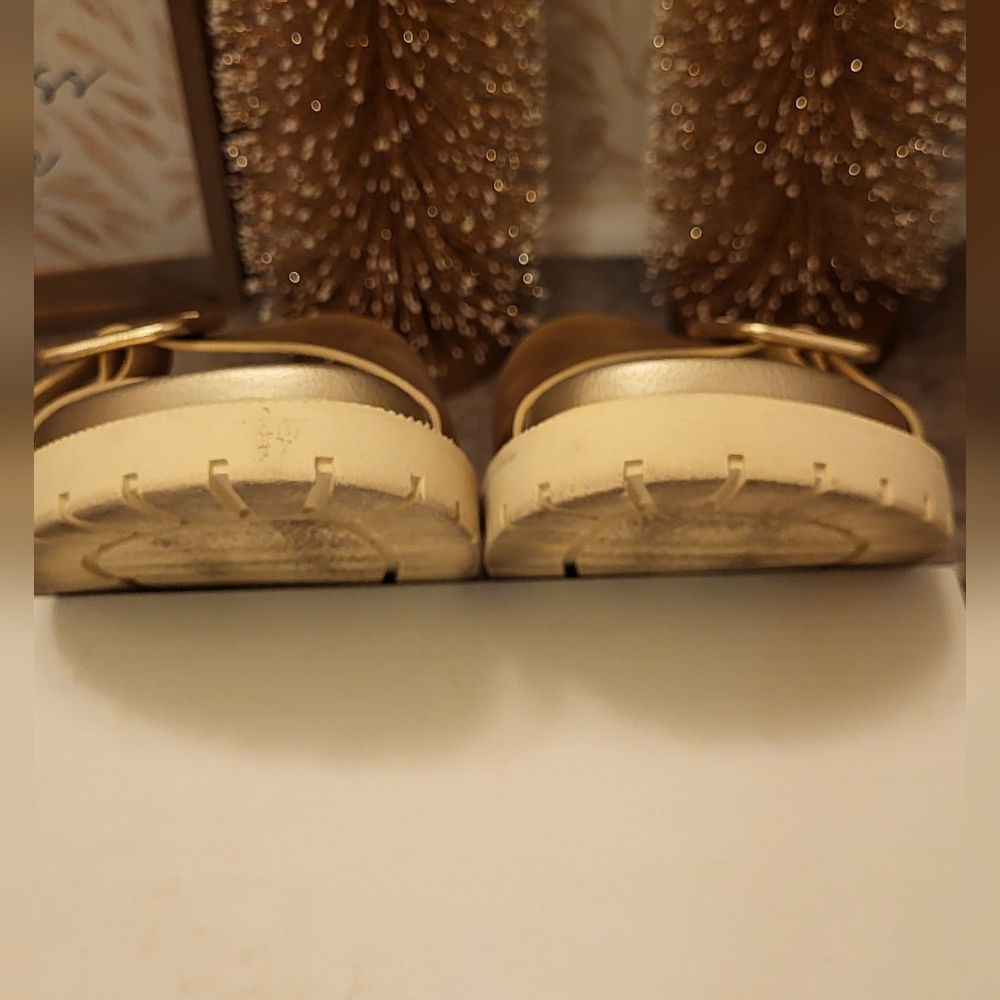 MIA Metallic Gold Slide Sandals - Picture 6 of 8